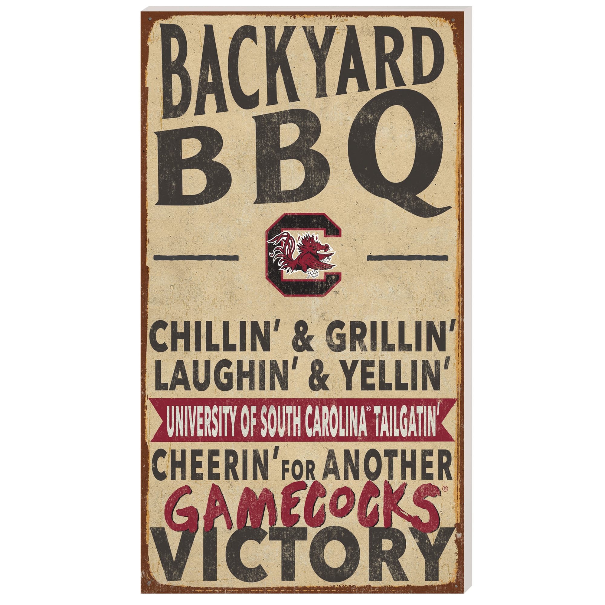 Jardine - South Carolina Gamecocks 11'' x 20'' Indoor/Outdoor BBQ Sign - Tan price history on PriceWatchPro