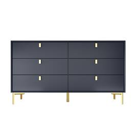 FUFU & GAGA - FUFU&GAGA Multifunctional Storage 6-Drawers Dresser Chest of Drawers Home Organization Solution - Dark Blue