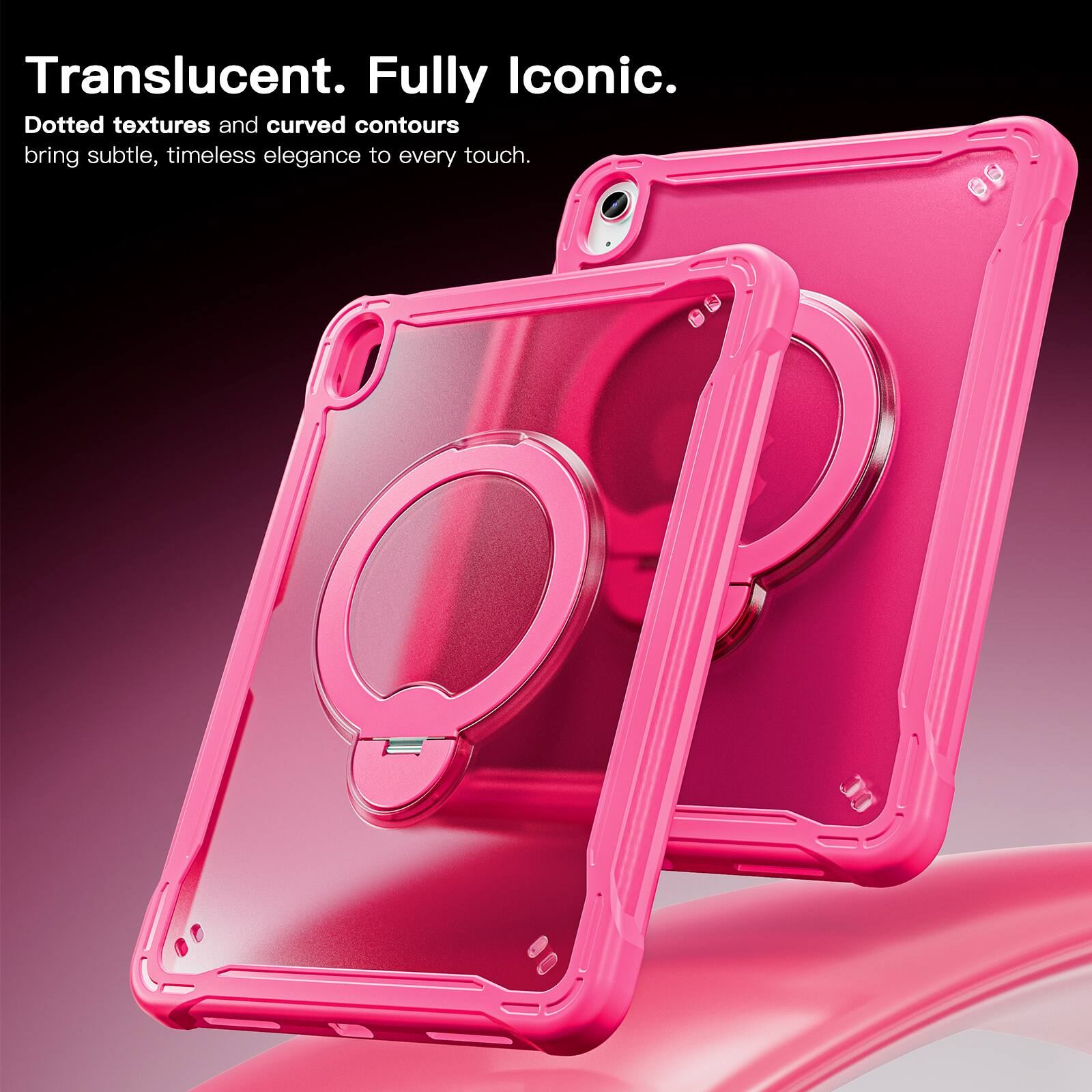 Translucent. Fully Iconic.  
Dotted textures and curved contours bring subtle, timeless elegance to every touch.