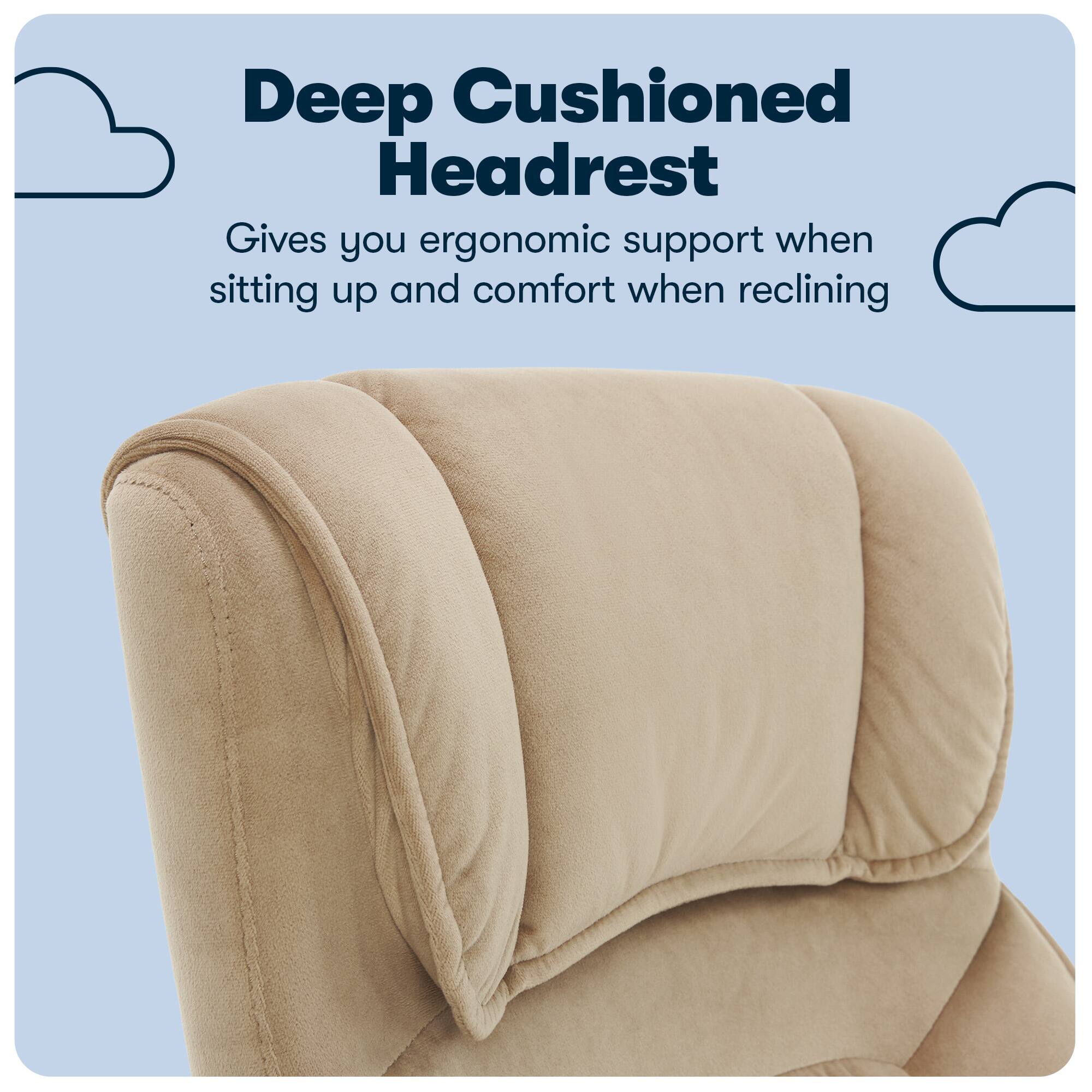 Alt View 13. Serta - Ergonomic Executive Office Chair with Lumbar Support Headrest Pillow Padded Armrests Swivel Soft Microfiber Fabric - Soft Plush - Beige.