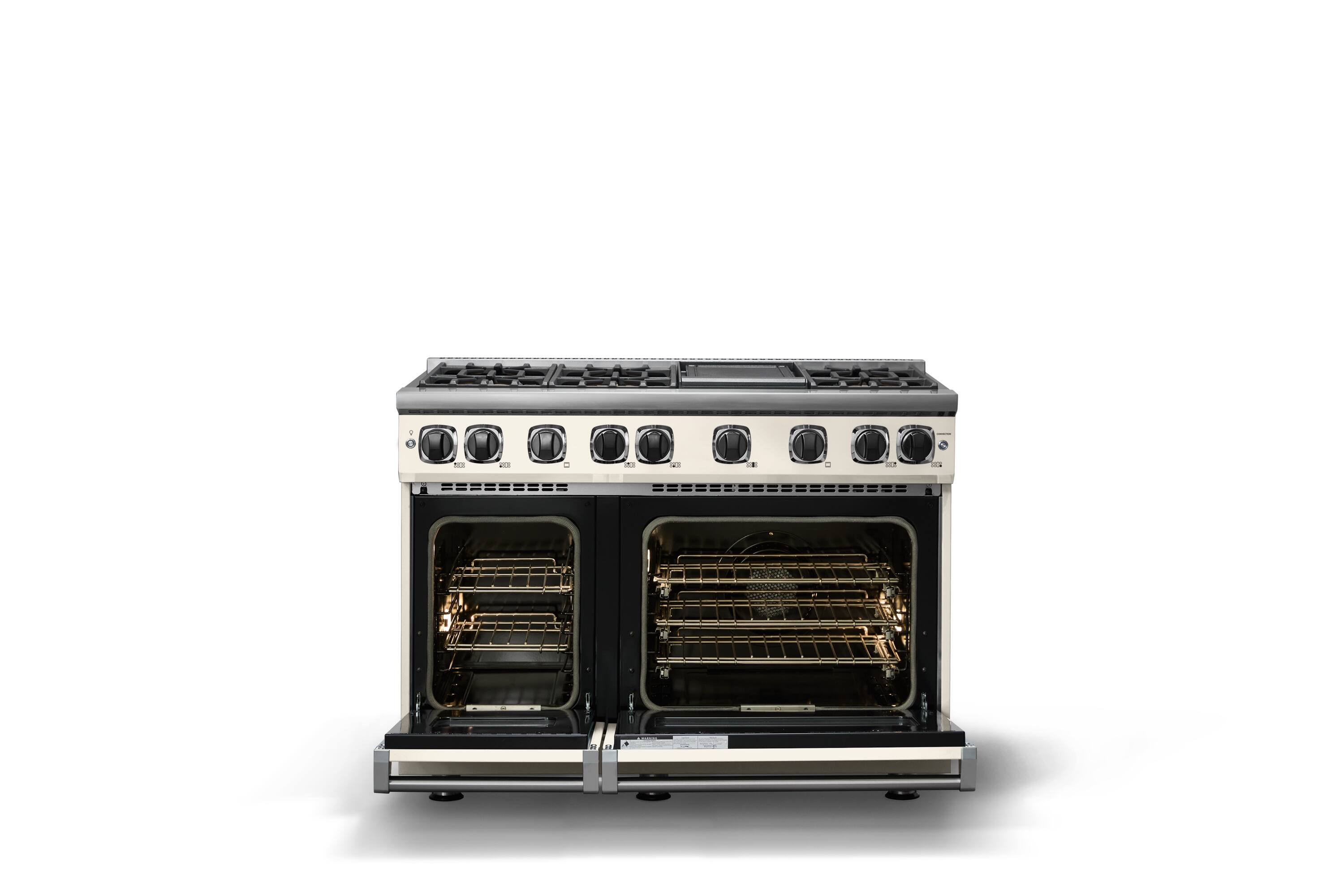 Alt View 2. Viking - 48"W. 7.3 Cu. Ft. Freestanding Sealed 6 Burner LP Gas Range/Griddle  - Pure White - Pure White.