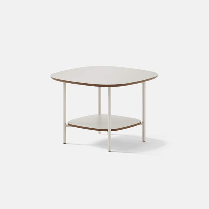 Branch - Medium Nesting Coffee Table – Two-Tier Modular Accent Table, Holds 50 lbs, Steel Base, Nests with Large - Ivory / Tofu