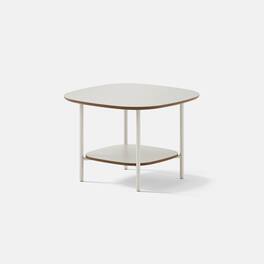 Branch - Medium Nesting Coffee Table – Two-Tier Modular Accent Table, Holds 50 lbs, Steel Base, Nests with Large - Ivory / Tofu