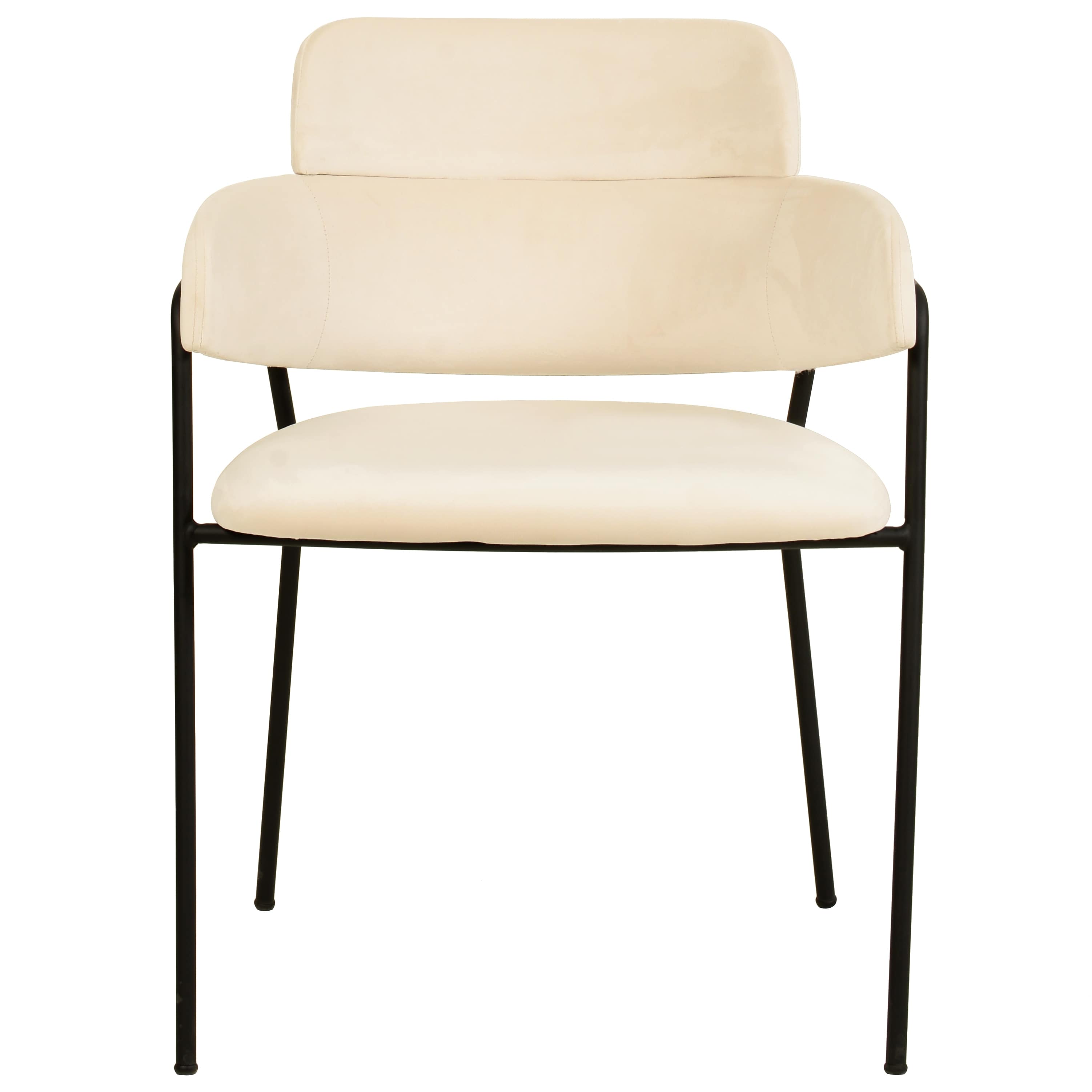 Alt View 1. LeisureMod - Axis Modern Dining Chair with Ergonomic Curved Backrest & Powder-Coated Stainless Steel Legs - Beige.