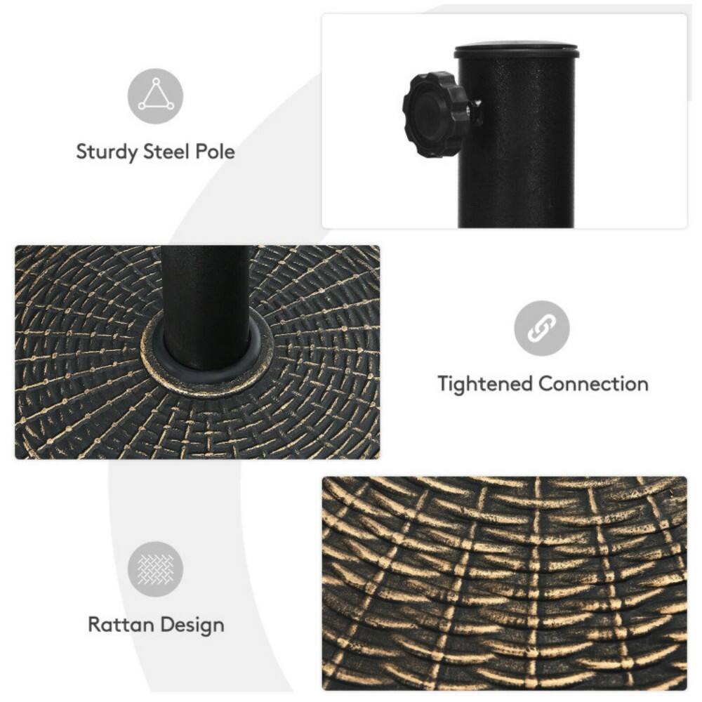 Sturdy Steel Pole  
Tightened Connection  
Rattan Design