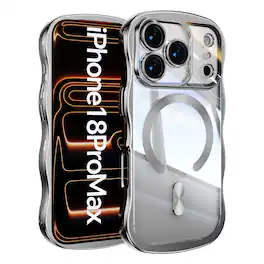 UUCOVER - Magnetic Case for Apple iPhone 18 Pro Max Compatible with MagSafe, Shockproof Electroplated Bumper Clear Slim Back Cover - Silver