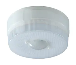 IQ America - IQA Battery Powered Motion Activated Ceiling Light 6in 800 Lumens Indoor Outdoor Eaves Sheds Closets Attic - White