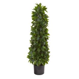 BreeBe - 3' Sweet Bay Cone Topiary Artificial Tree - Green