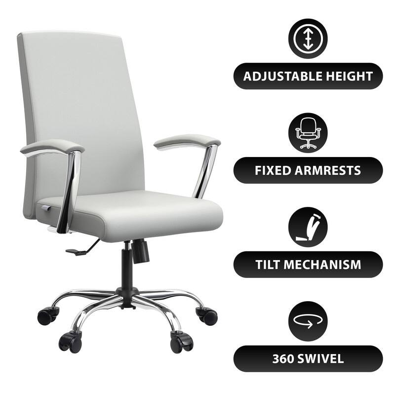- Adjustable Height
- Fixed Armrests
- Tilt Mechanism
- 360 Swivel