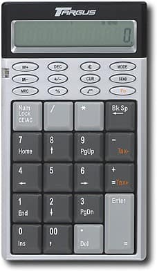 Front Standard. Targus - Wireless Computer Calculator Keypad.