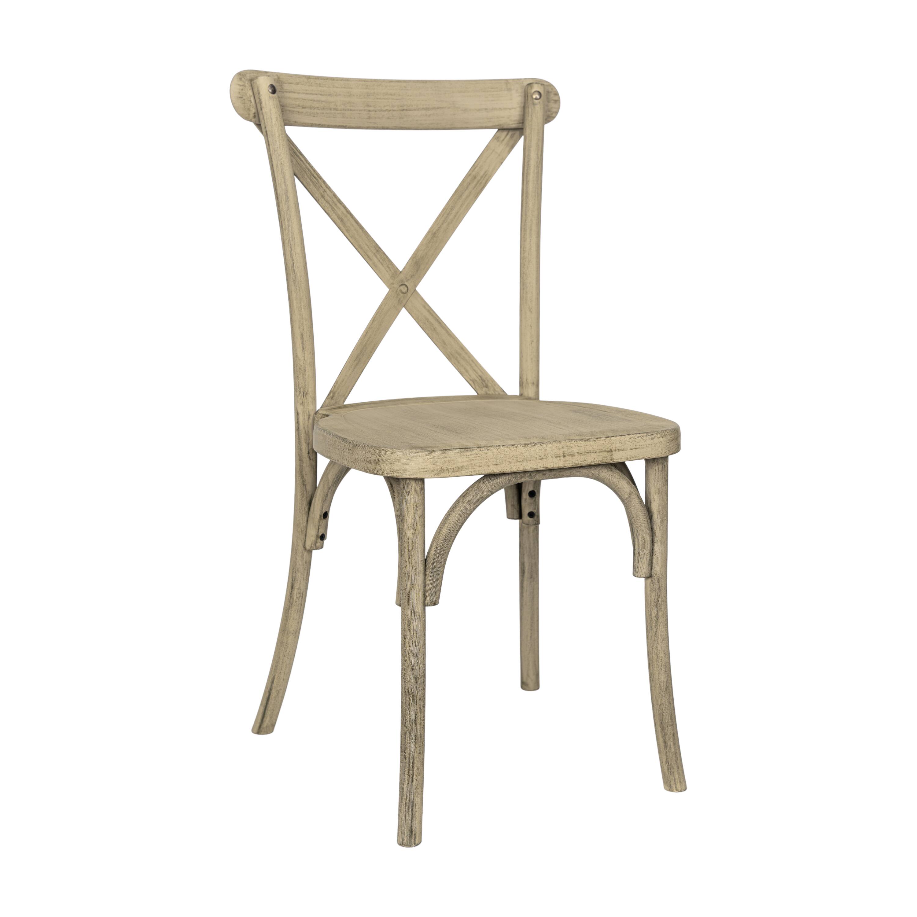 Alt View 1. Emma + Oliver - Hensler Weather-Resistant Wood Look Stackable Resin Cross Back Chair for Indoor/Outdoor Use - Light Oak.