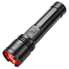 Cluzine - White Laser Flashlight High Brightness Zoom Power Display Type-C Fast Charging Multifunctional Torch