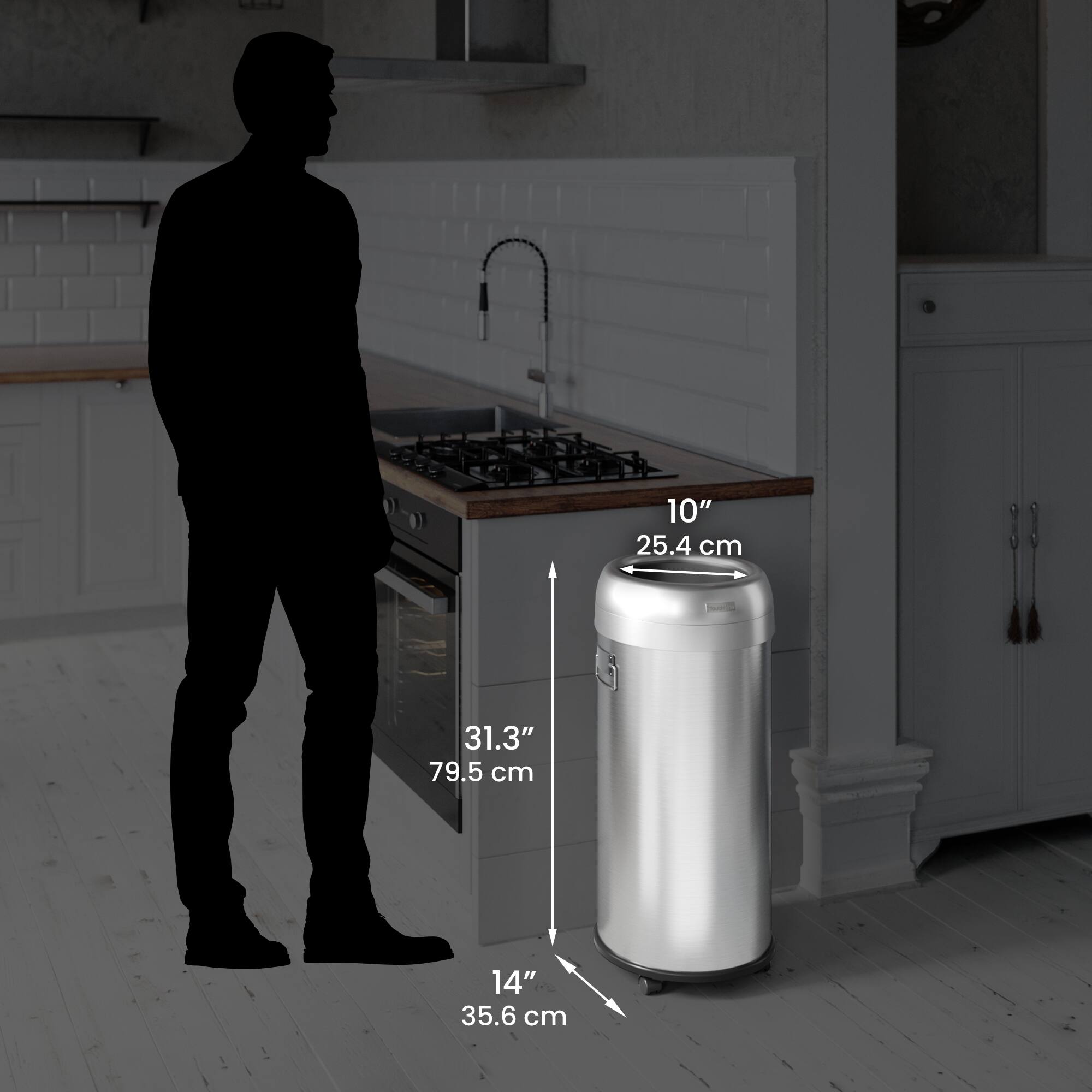 10" 25.4 cm  
31.3" 79.5 cm  
14" 35.6 cm