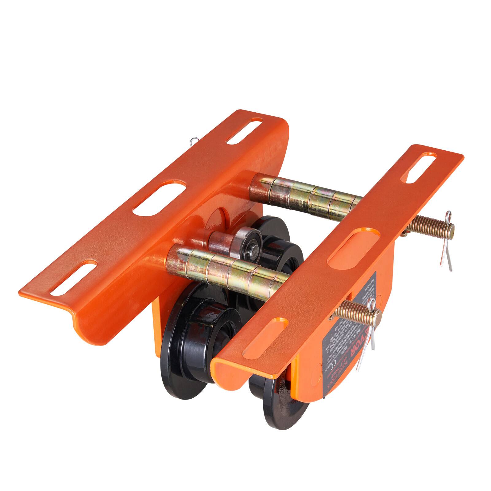 Alt View 5. VEVOR - Electric Hoist Manual Trolley, 1100 lbs/0.5 Ton Capacity for PA200 PA250 PA300 PA400 PA500, Push Beam Trolley - Orange.
