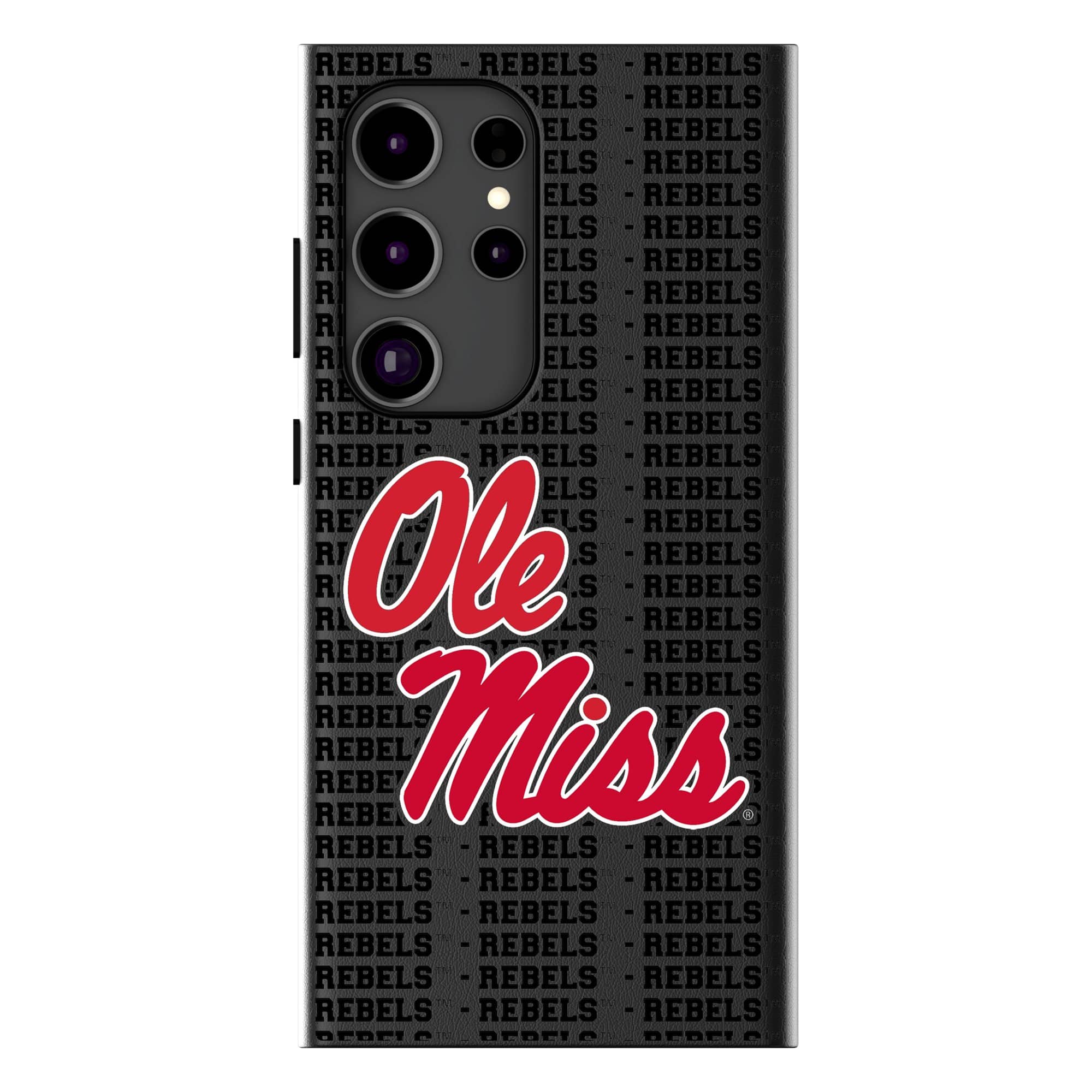 Keyscaper - NCAA - Ole Miss Rebels Text Backdrop Galaxy Magnetic Bump Case - S25 Ultra - Black