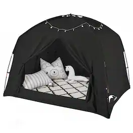 Paradigms Interiors - Bed Tents For And Adult Portable Breathable Blackout Dream Play Tent Big Space Sleeping Floor Or Full Queen S - Black-Twin -Size