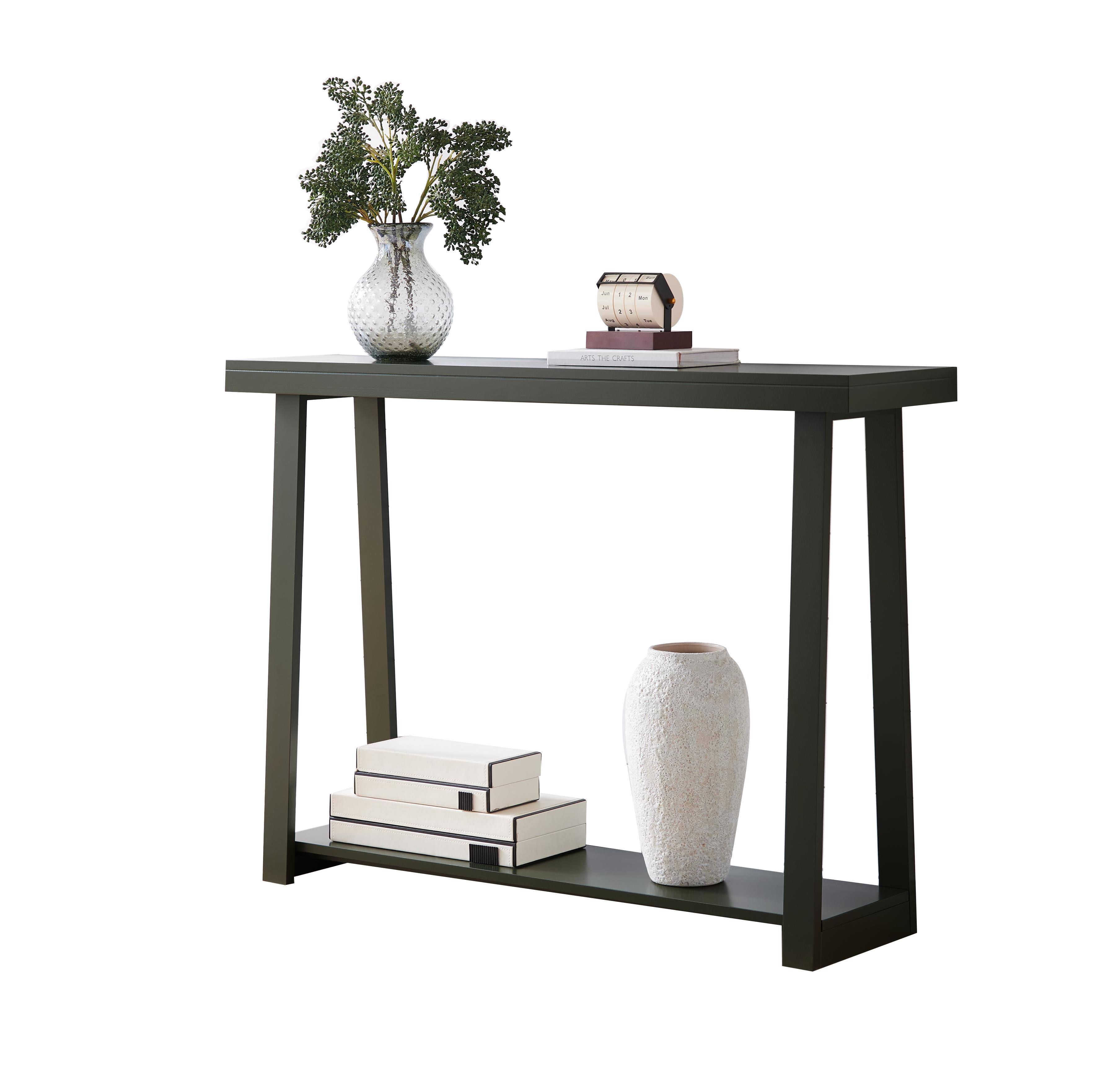 Angle. Kings Brand Furniture - Kings Brand Furniture Emma Narrow Console Table with Lower Shelf - Charcoal 11.