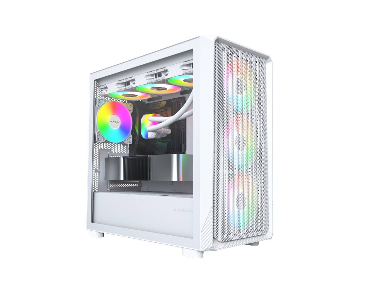 Montech X5M Micro ATX Gaming Case, 4x120mm ARGB Fans, Glass Side