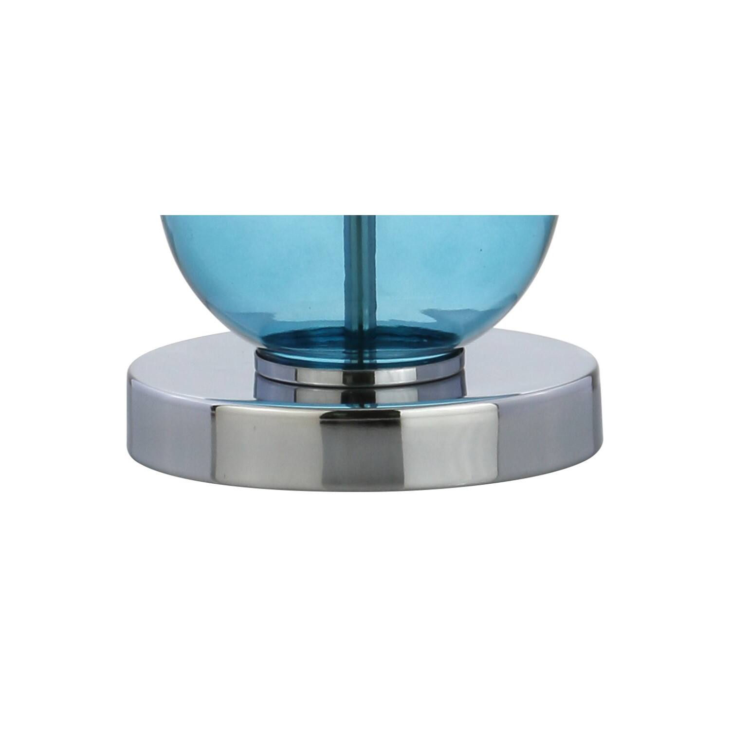 Alt View 7. Jonathan Y - Bella 27" Glass Triple-Sphere LED Table Lamp, Sky Blue/Chrome (Set of 2) - Sky Blue.