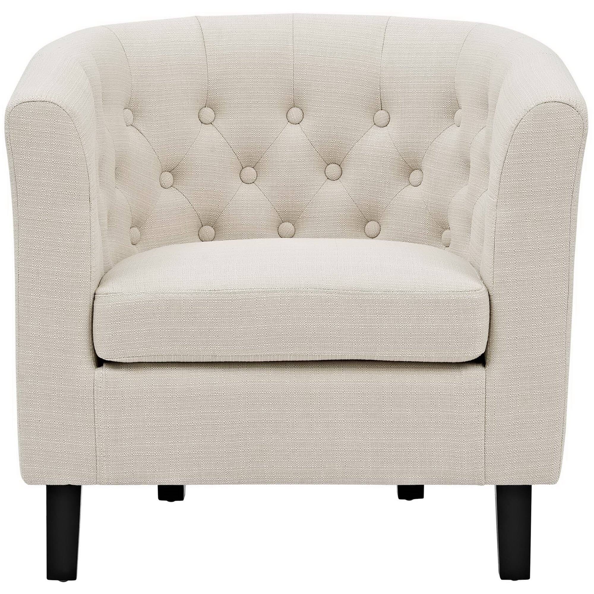 Back. Modway - Prospect Upholstered Fabric Armchair by Modway - Brown.
