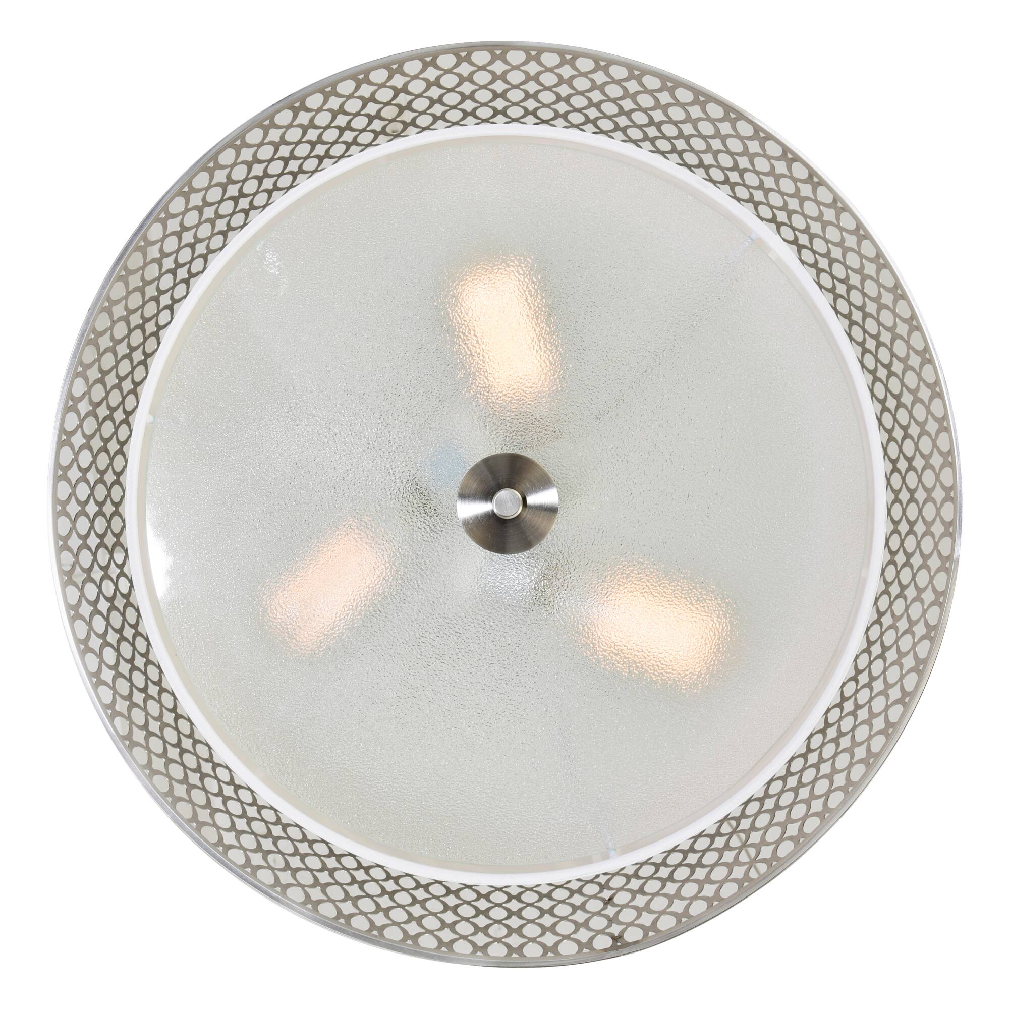 Alt View 1. CWI Lighting - Mikayla 3 Light Drum Shade Flush Mount With Satin Nickel Finish - Satin Nickel.