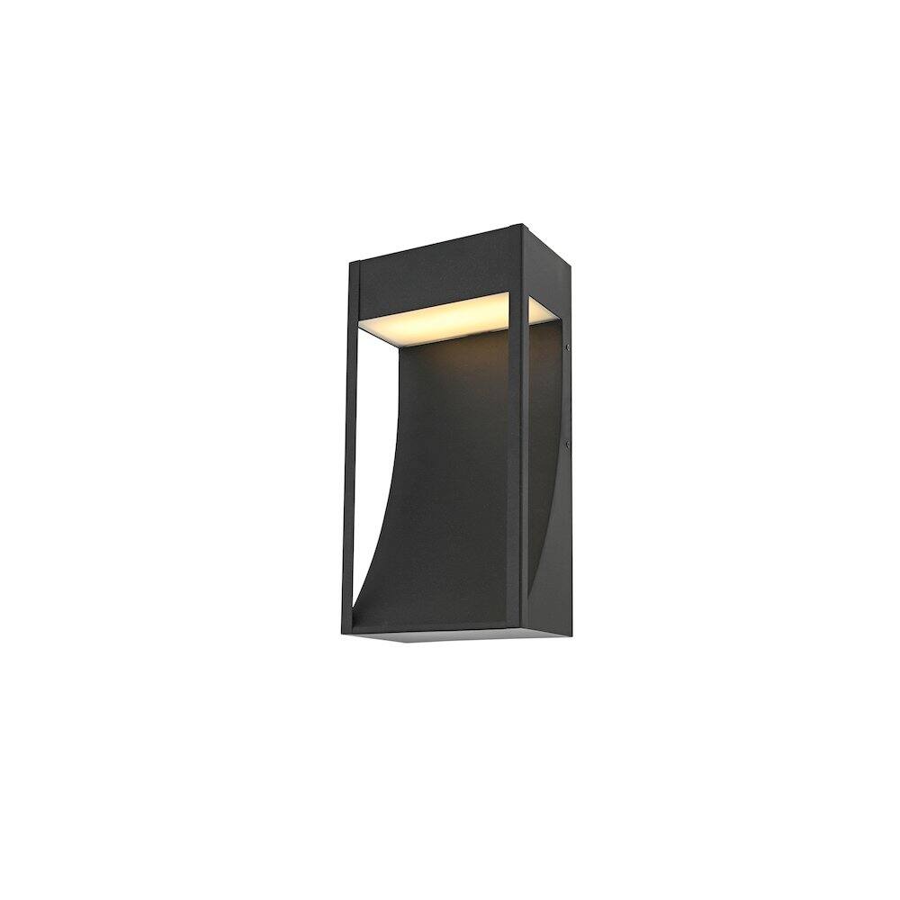Left. Elegant Lighting - Adriel 7.5 inch Outdoor Wall Sconce in Black - Black.