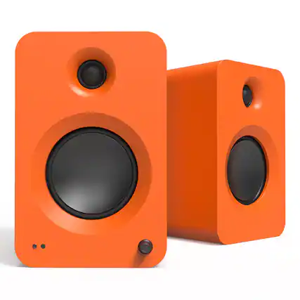 Front. Kanto - Kanto REN Powered Bluetooth Bookshelf Speakers - Pair - Orange.