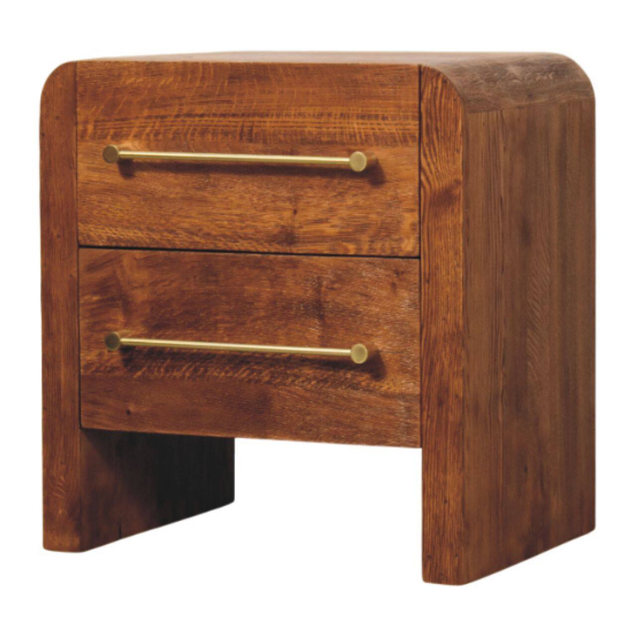 Left. Artisan Furniture - Aurelio Twin Drawer Bedside - Brown.