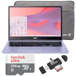 Acer - Chromebook 315 15.6" Laptop Intel N4500 4GB 64GB eMMC, 256GB SD - Purple