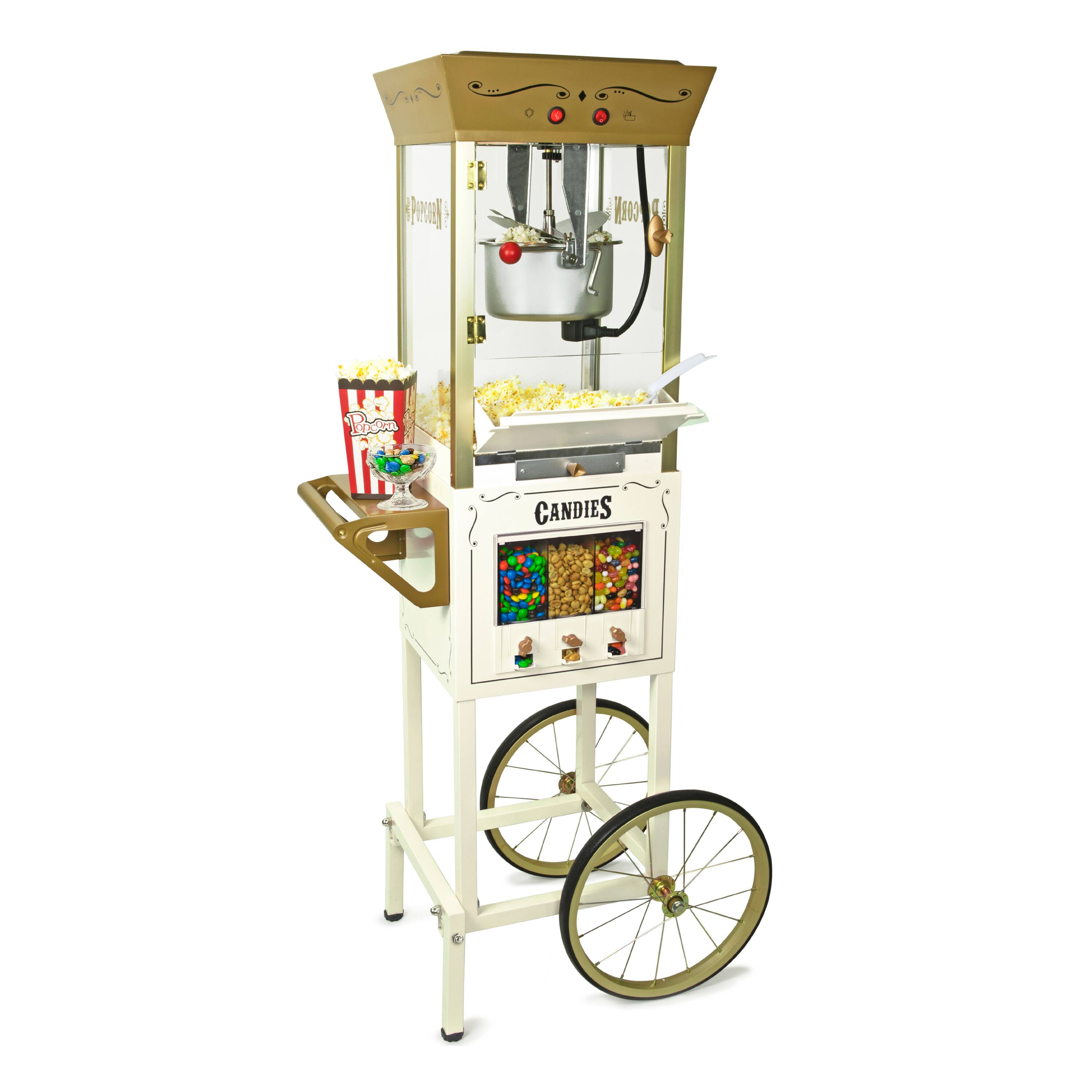 Alt View 4. Nostalgia - 53-in. Popcorn Cart with Candy Dispenser - Ivory.