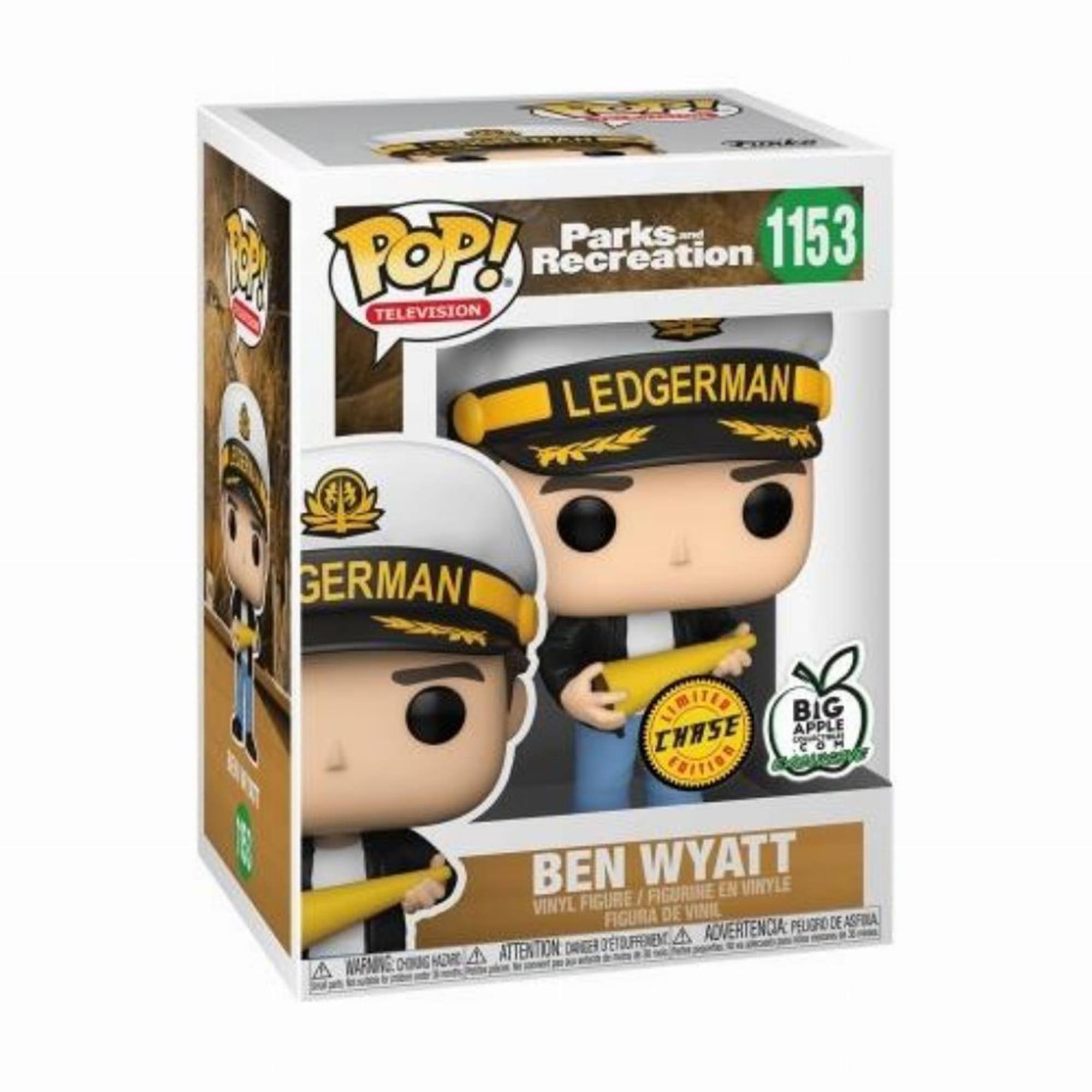 Parks and Recreation  
1153  
LEDGERMAN  
GERMAN  
BEN WYATT  
VINYL FIGURE / FIGURINE EN VINYLE / FIGURA DE VINIL  
LIMITED EDITION  
BIG APPLE EXHIBITION  
POP! TELEVISION
