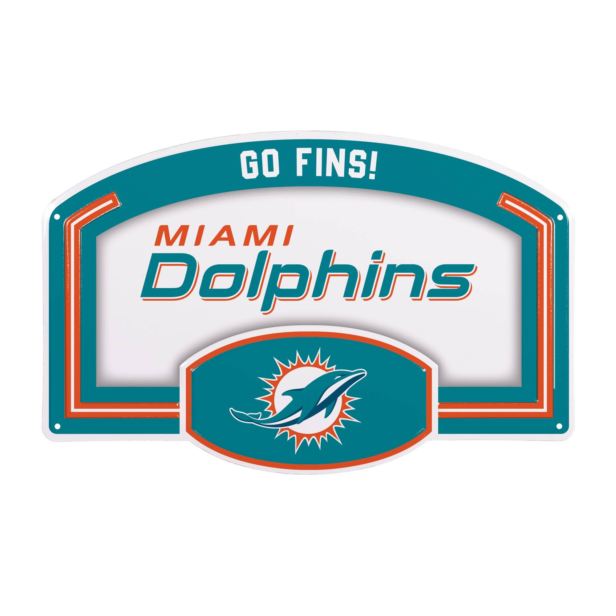 Miami Dolphins 11" x 17" Embossed USA Steel Buckle Wall Sign