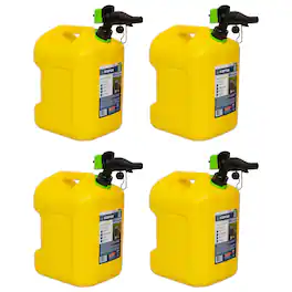 Scepter - SmartControl Rear Handle Diesel Gas Jug, 5 Gal/18.9L, 4 Pack - Yellow