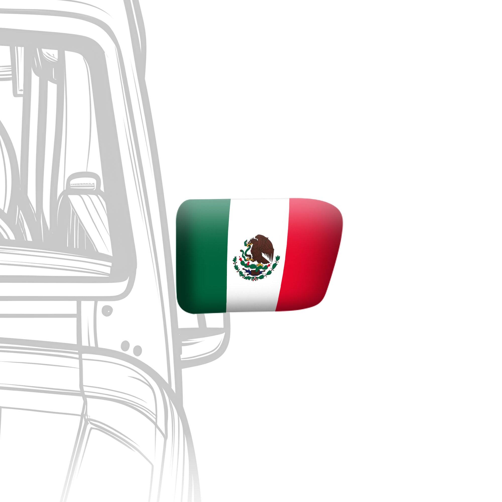 Angle. G128 - G128 2 Pack: Mexico Mexican Car Side View Mirror Cover 5.9x8.66 In.