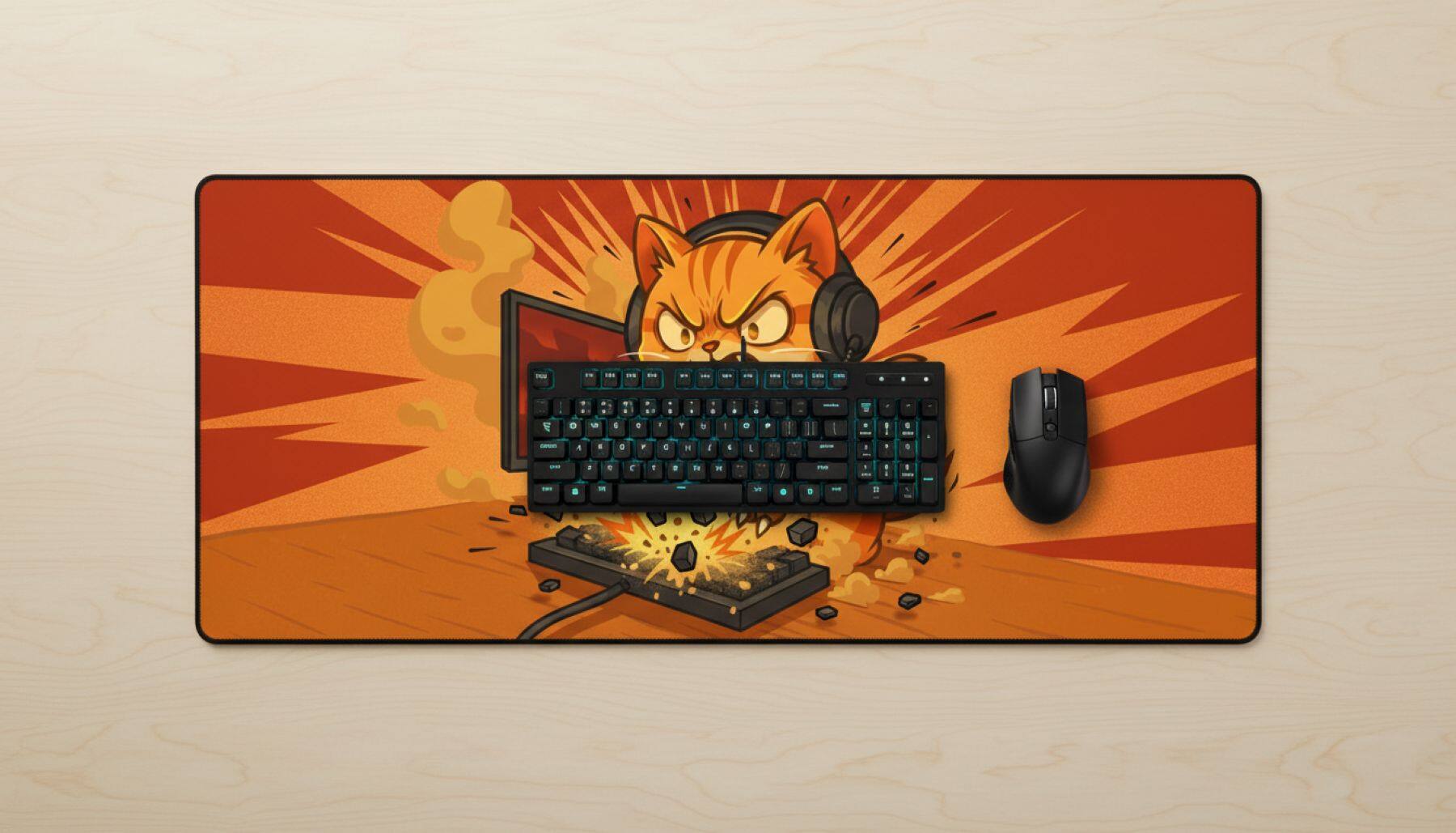 Back. Lexip - RAGING CAT XXL MSPAD - Multicolor.