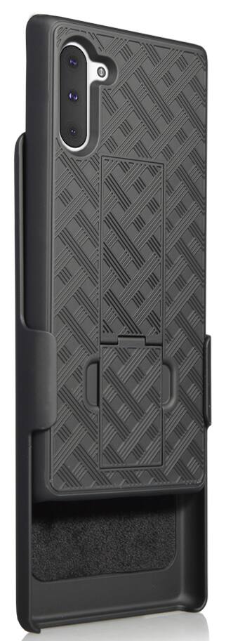 Alt View 5. Nakedcellphone - Case with Stand and Belt Clip Holster for Samsung Galaxy Note 10 - Black.