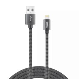 Xyst - Charge and Sync USB to Lightning Braided Cable 10Ft - Black