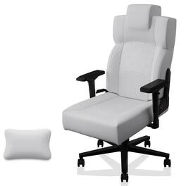 APRILSOUL - Gaming Chair Ergonomic Office Chair Desk Chair with Lumbar Support Flip Up Arms Headrest PU Leather Executive - Gray