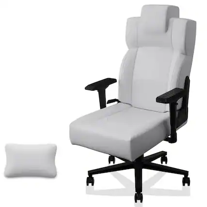 Front. APRILSOUL - Gaming Chair Ergonomic Office Chair Desk Chair with Lumbar Support Flip Up Arms Headrest PU Leather Executive - gray.