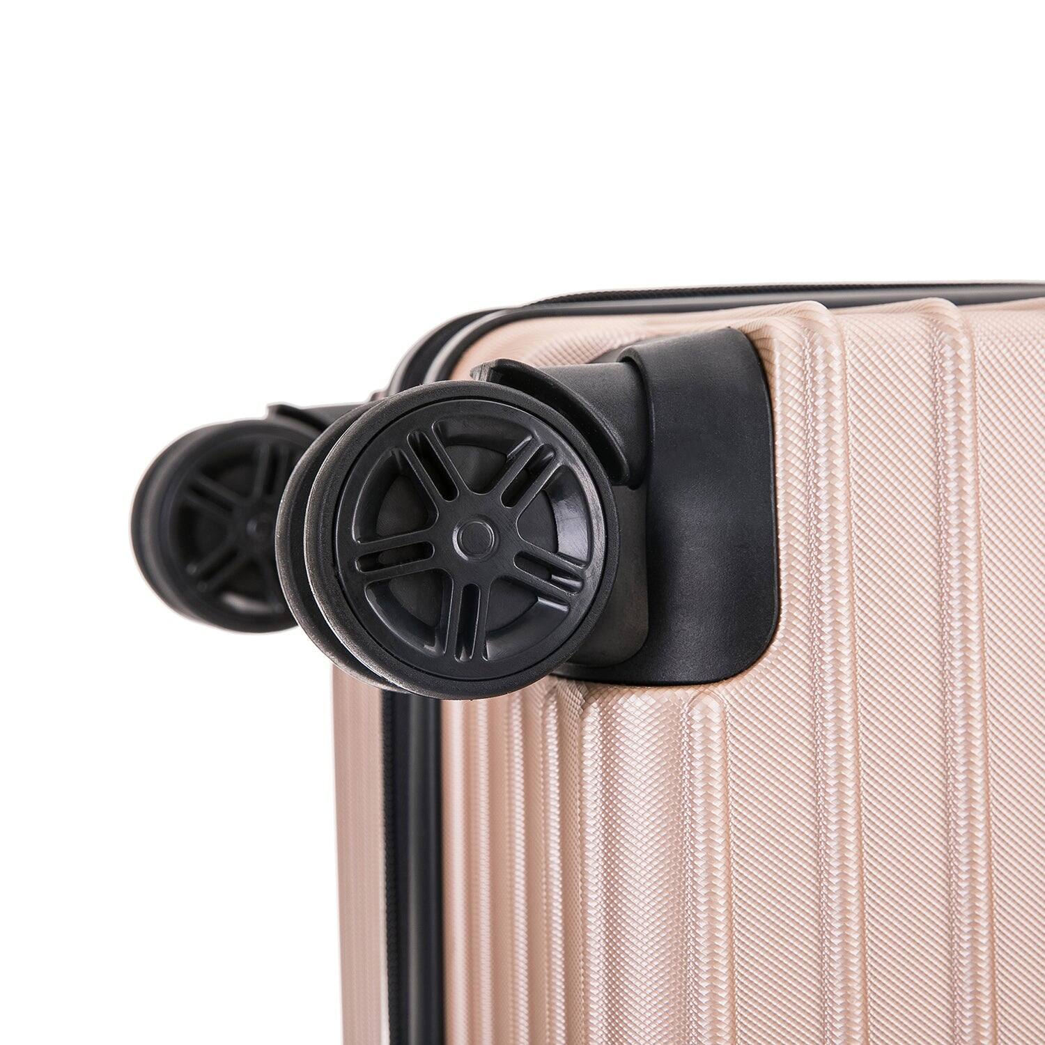 Alt View 4. DUKAP - Tour Lightweight Luggage  20" carry-on with integrated USB port - CHAMPAGNE.