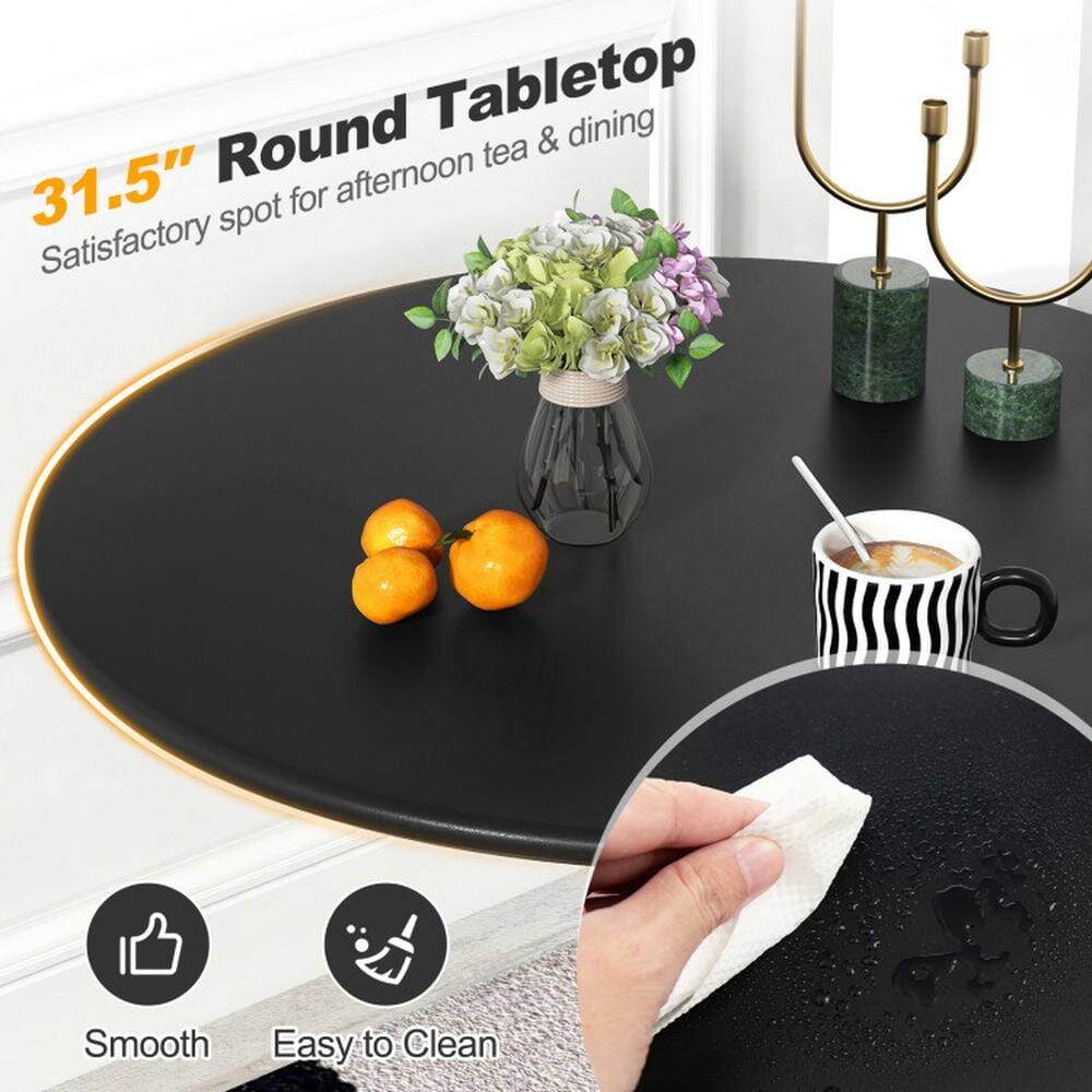 31.5" Round Tabletop & dining  
Satisfactory spot for afternoon tea  
Smooth  
Easy to Clean