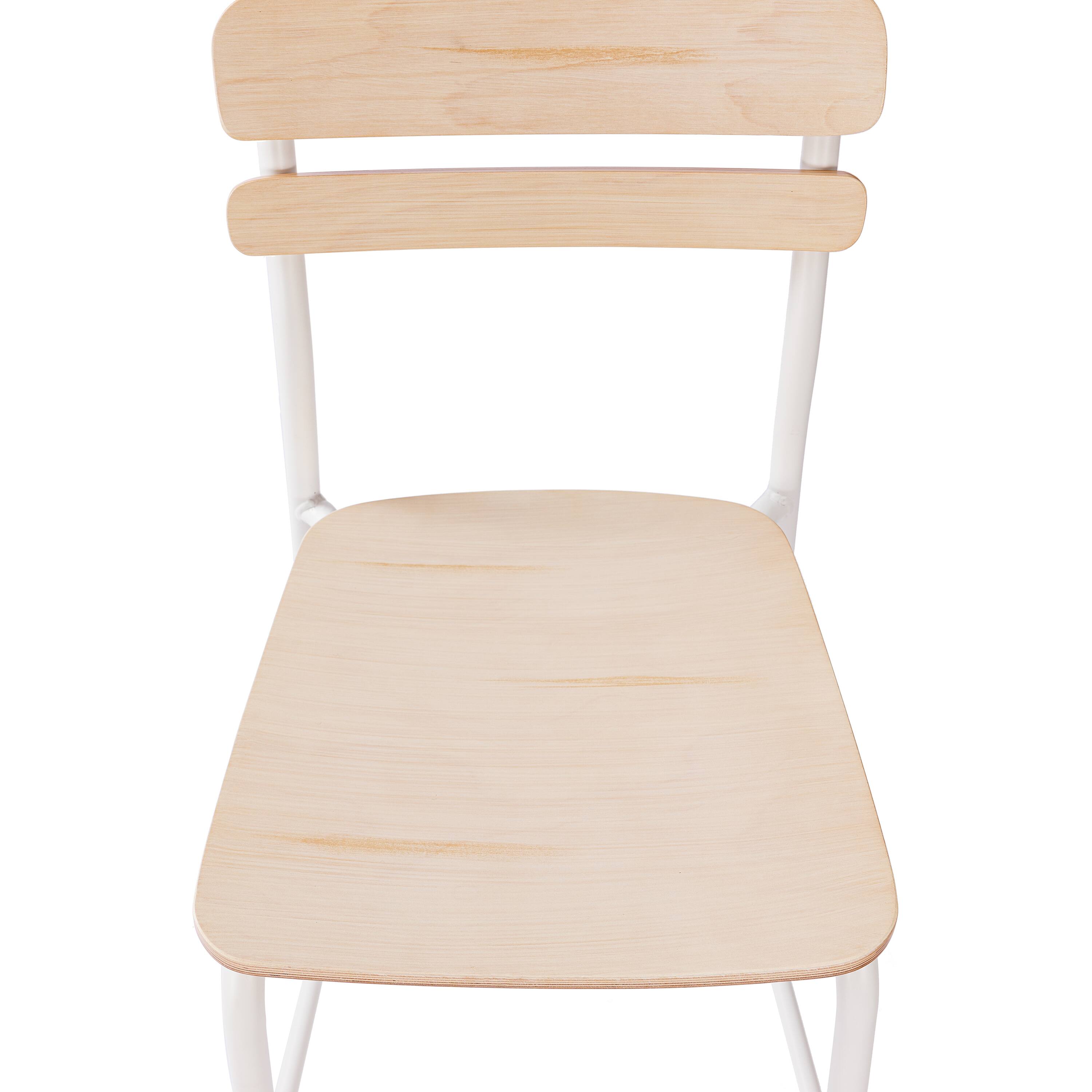 Alt View 10. Emma + Oliver - Blanchard Bar Stool with Metal Frame and Solid Wood Seat and Back with Antique Finish - Antique White.