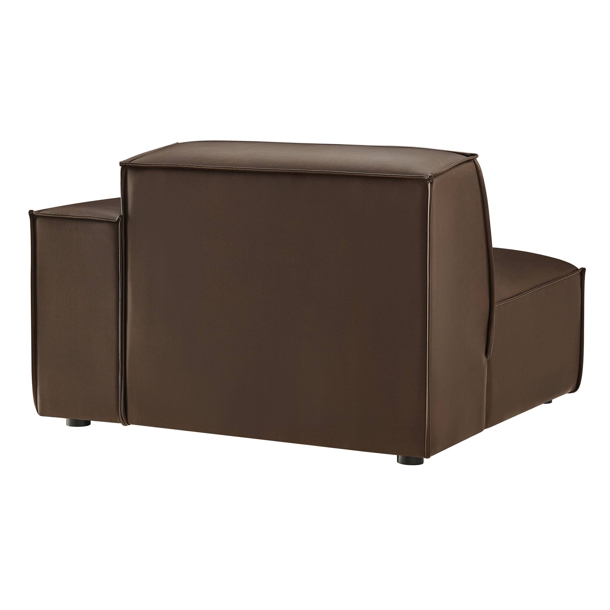 Alt View 4. Modway - Restore Vegan Leather Right-Facing Modular Lounge Chair by Modway - Espresso.