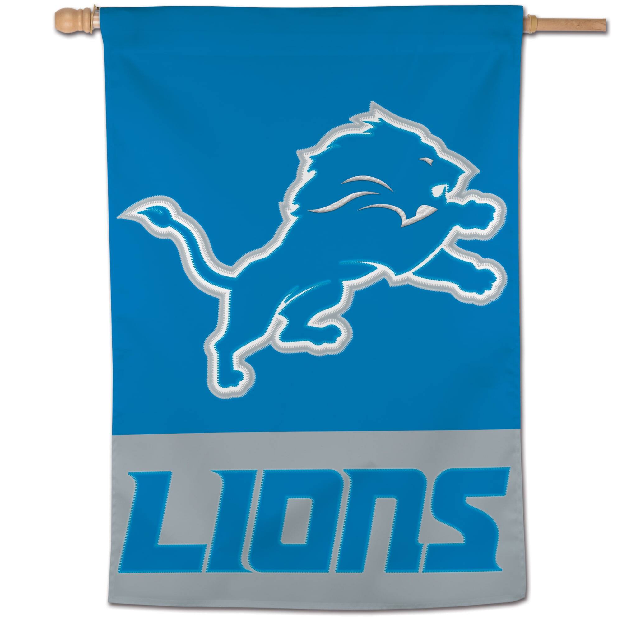 Alt View 1. WinCraft - Detroit Lions 28" x 40" Applique Vertical Banner - Multicolor.