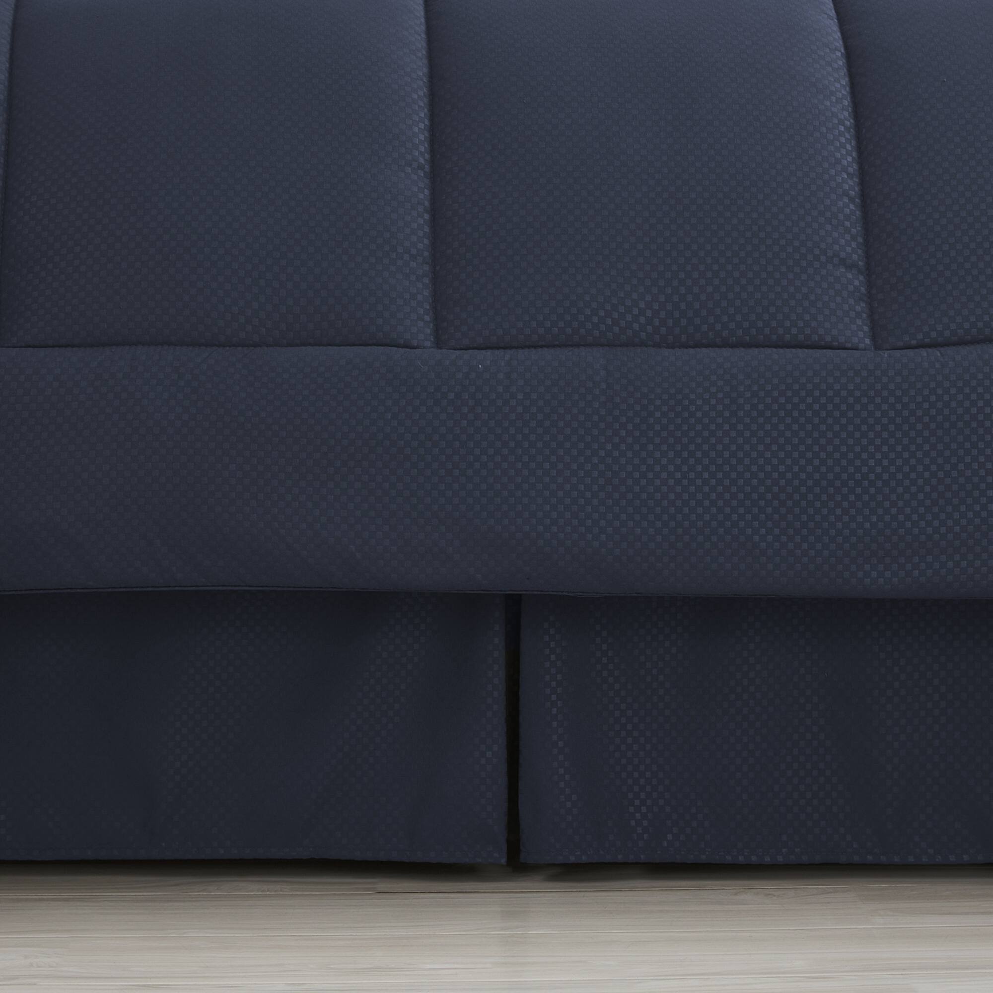 Alt View 1. Sweet Home Collection - 8 Piece Embossed Checkered Bed in a Bag All Season Complete Set with Sheets - Queen - Navy Blue.