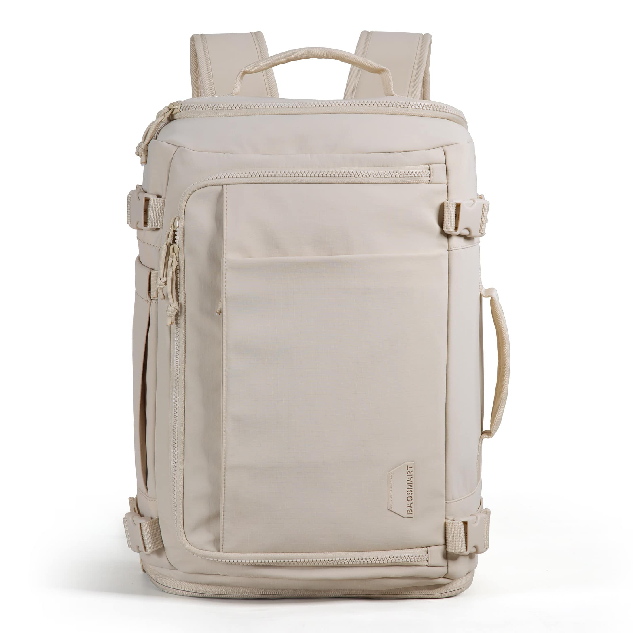 Bagsmart - Blast 38L Expandable Travel Backpack, Flight Approved Carry On Laptop Backpack with USB Port for Men Women - Cream price history on PriceWatchPro