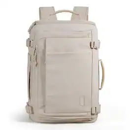 Bagsmart - Blast 38L Expandable Travel Backpack, Flight Approved Carry On Laptop Backpack with USB Port for Men Women - Cream