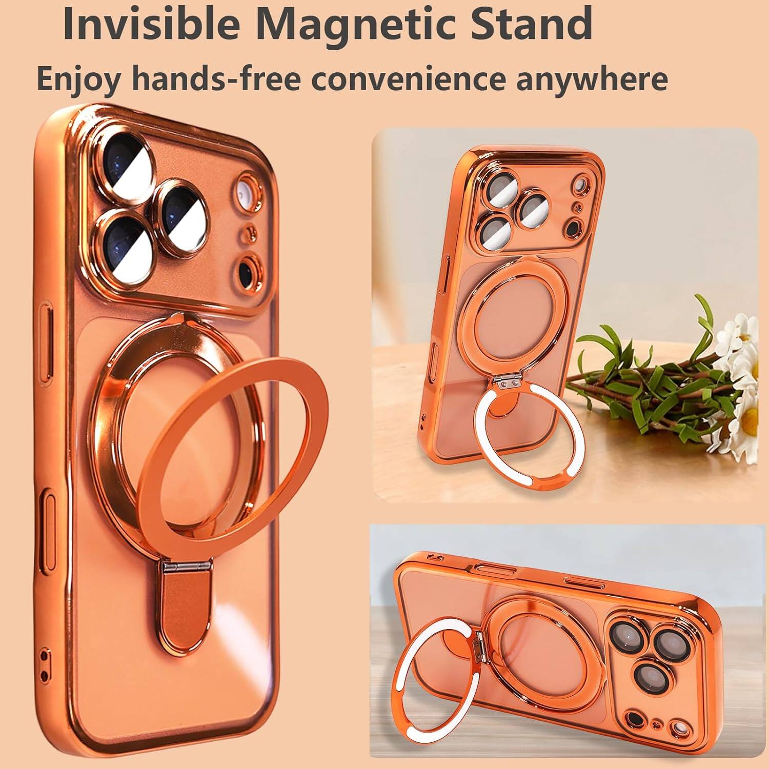 Invisible Magnetic Stand  
Enjoy hands-free convenience anywhere