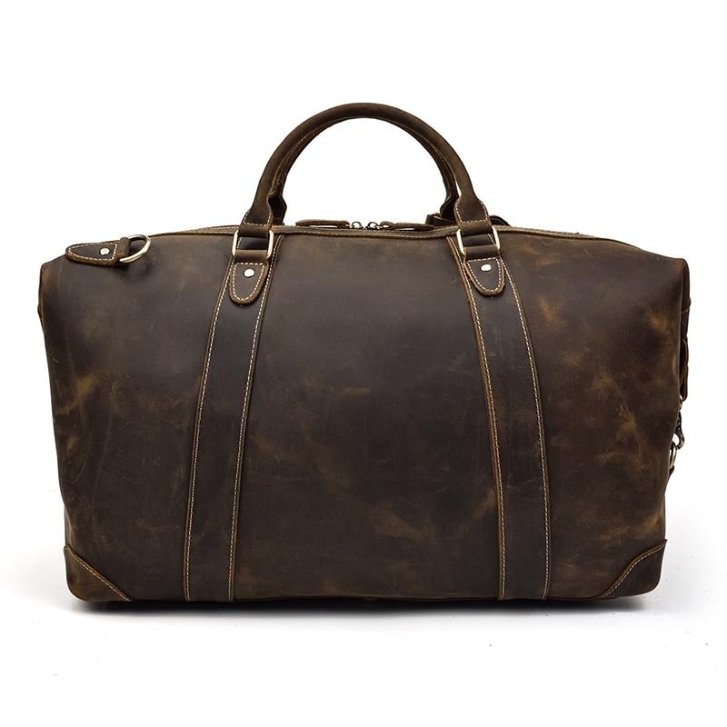 Alt View 7. Steel Horse Leather - The Eira Duffle Bag | Vintage Leather Weekender - Brown.