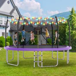 LOVMOR - 16 FT Trampoline with Basketball Hoop and Safety Enclosure Recreational Trampoline for Adults